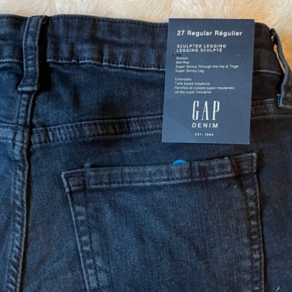 Gap Denim Sculpted Legging Mid Rise Stretch 5-Pocket Super Skinny Size 2… - Picture 6 of 14